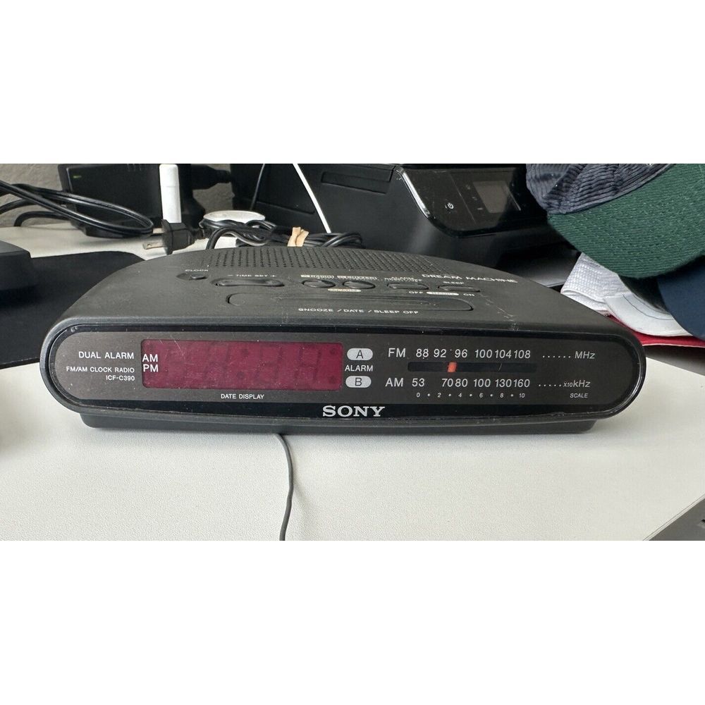 Sony Dream Machine Dual Alarm‎ AM/FM Alarm Clock Radio ICF-C390 Black